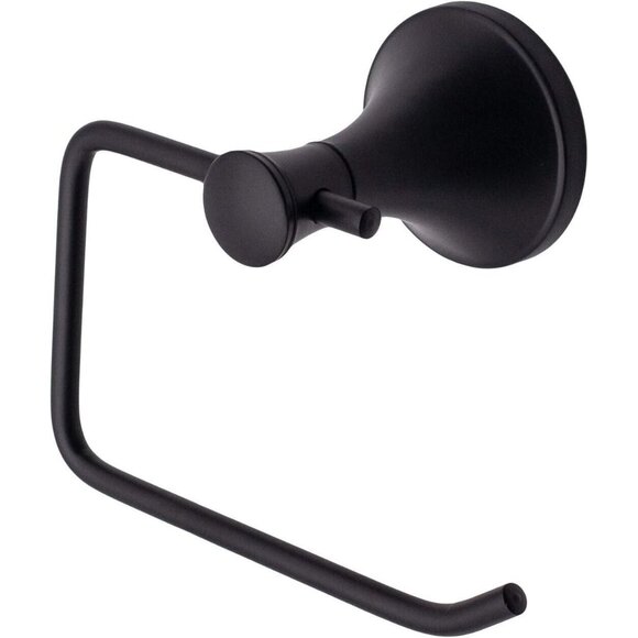Euro Wall Mounted Toilet Paper Holder Matte Black Single Post - Picture 1 of 4